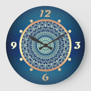 Grande Horloge Ronde Élégant, Oriental, moderne