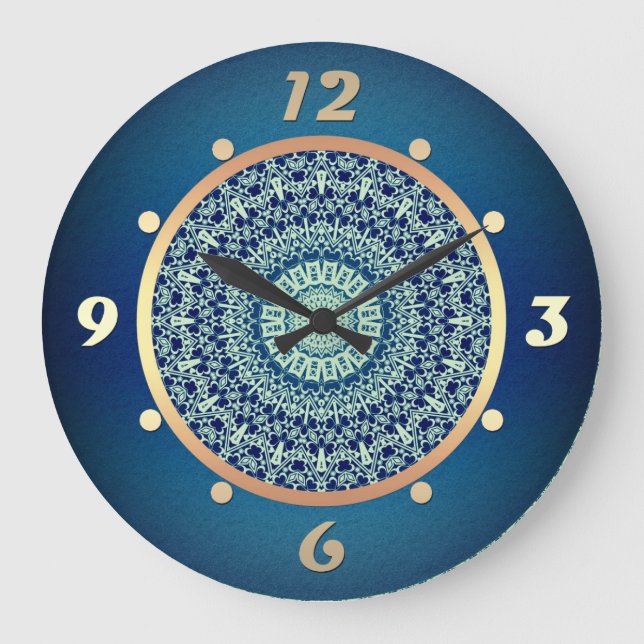 Grande Horloge Ronde Élégant, Oriental, moderne (Recto)