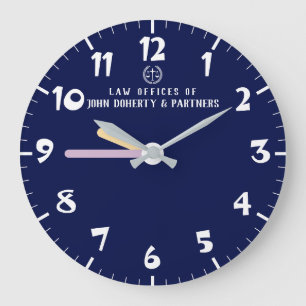 Grande Horloge Ronde Élégant Professionnel pour les Avocats Cabinet de