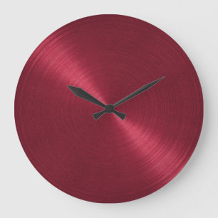 Grande Horloge Ronde Elégant Rouge