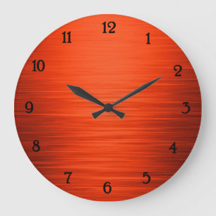 Grande Horloge Ronde Elegant shiny orange shaded wall clock