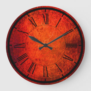 Grande Horloge Ronde Elegant velvet red wall clock