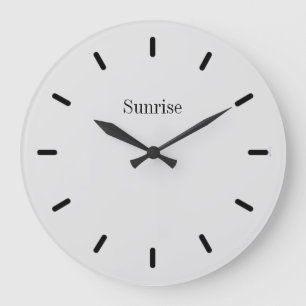Grande Horloge Ronde Elégante couleur argent moderne et noir