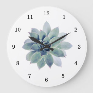 Grande Horloge Ronde Élégante verdure Désert Botanique Succulent 