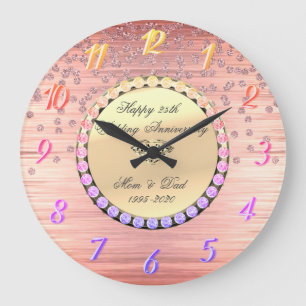 Grande Horloge Ronde Élégants diamants ombrés 25e anniversaire de maria