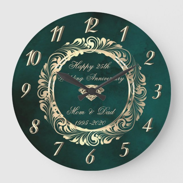 Grande Horloge Ronde Elegants Tourbillons Verts 25e Anniversaire de Mar (Recto)