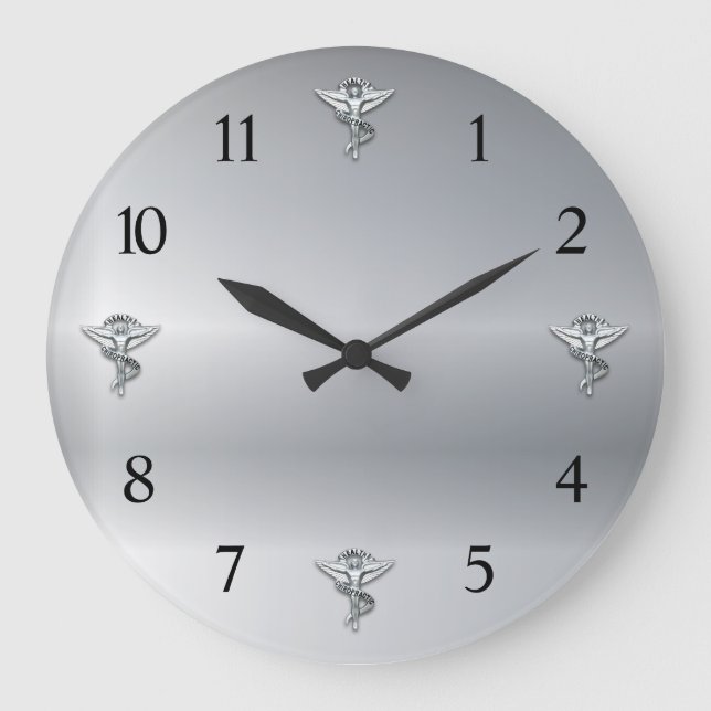Grande Horloge Ronde Emblème chiropratique Chiropraticien Grande horlog (Recto)
