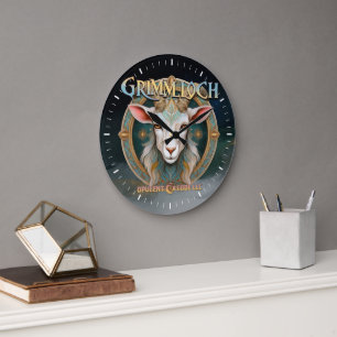 Grande Horloge Ronde Emblème de chèvre de Grimmloch Jeu de rôle fantast