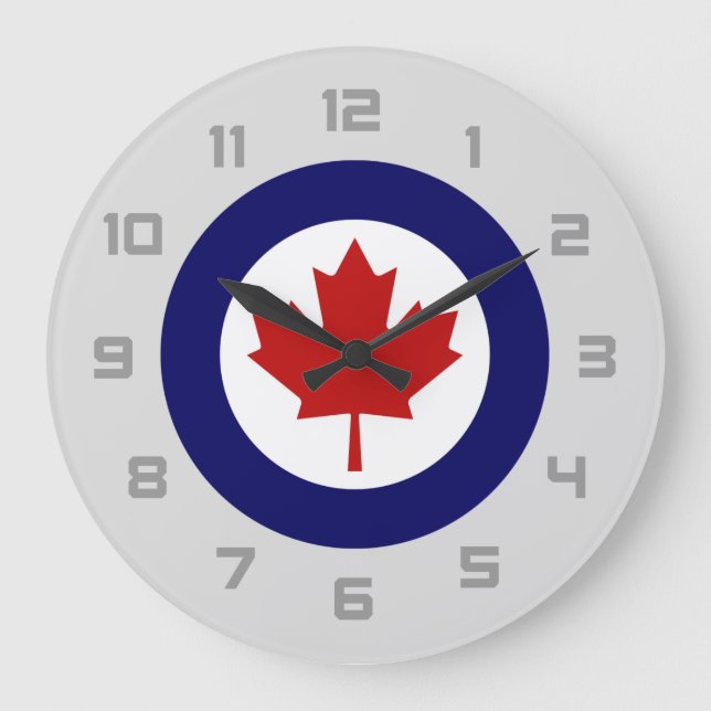 Grande Horloge Ronde Emblème de feuille d'érable militaire de l'avion d (Recto)
