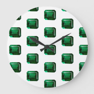 Grande Horloge Ronde Emerald Gemstone motif, May Birthstone