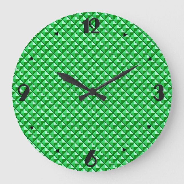 Grande Horloge Ronde Emerald green, enamel look, étudiant ded grid (Recto)
