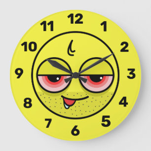 Grande Horloge Ronde Emoji du visage de Hangon