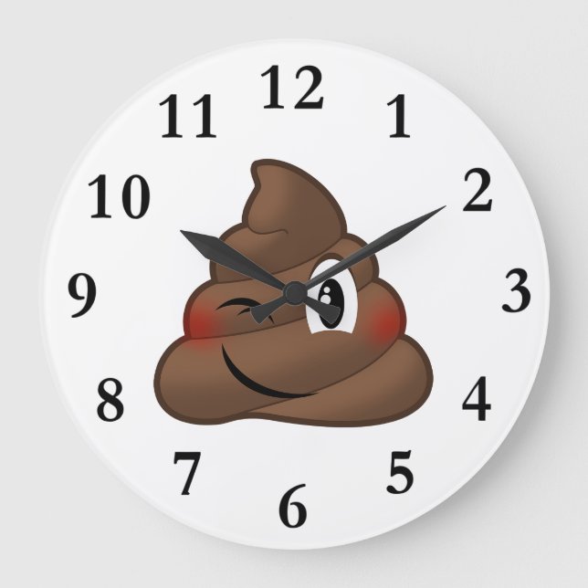 Grande Horloge Ronde Emoji Poop (Recto)