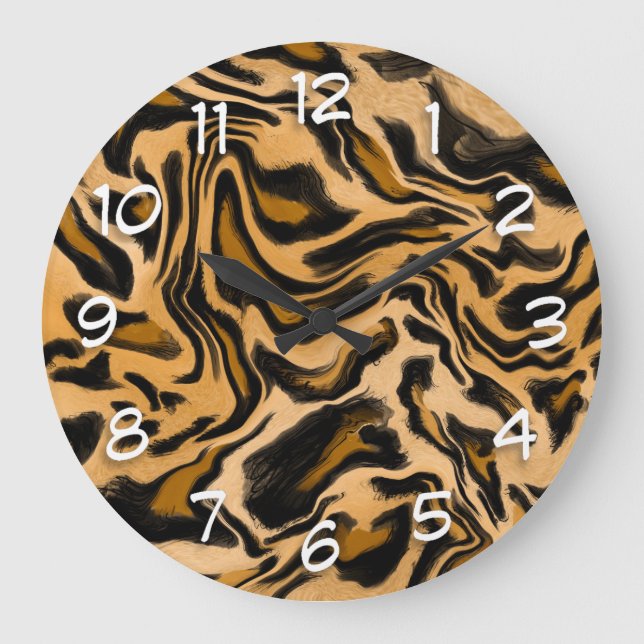 Grande Horloge Ronde Empreinte de léopard Abstrait (Recto)