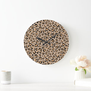 Grande Horloge Ronde Empreinte de léopard, Spots de léopard, Leopard Br