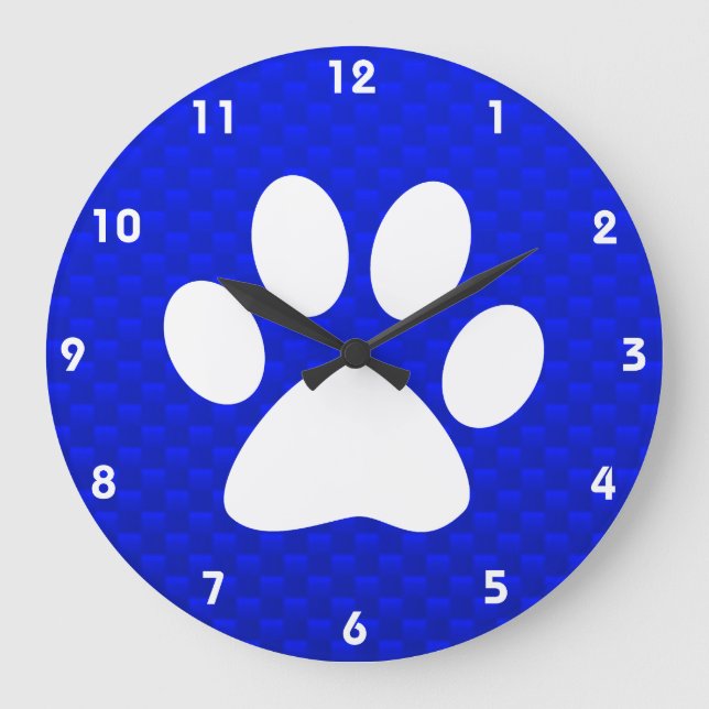 Grande Horloge Ronde Empreinte de patte bleu (Recto)