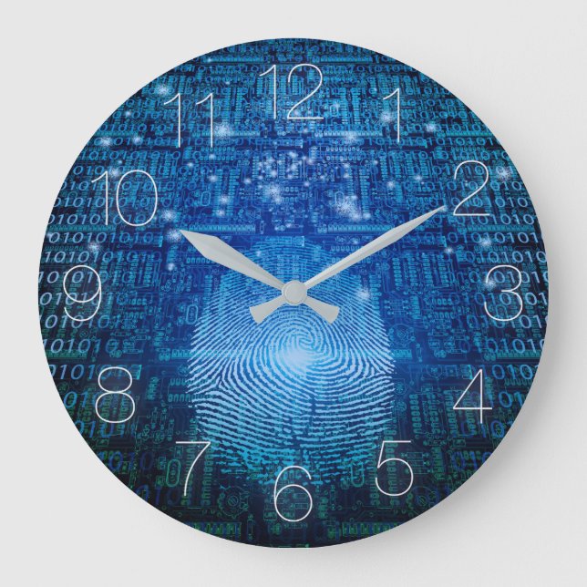 Grande Horloge Ronde Empreinte digitale numérique (Recto)