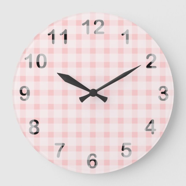 Grande Horloge Ronde En vichy rose (Recto)