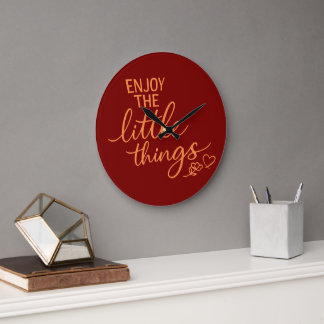 Grande Horloge Ronde Enjoy The Little Things Gratitude Positivity Quote