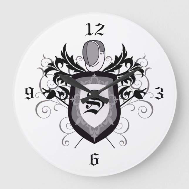 Grande Horloge Ronde Epee Crest Grey Fencing (Recto)