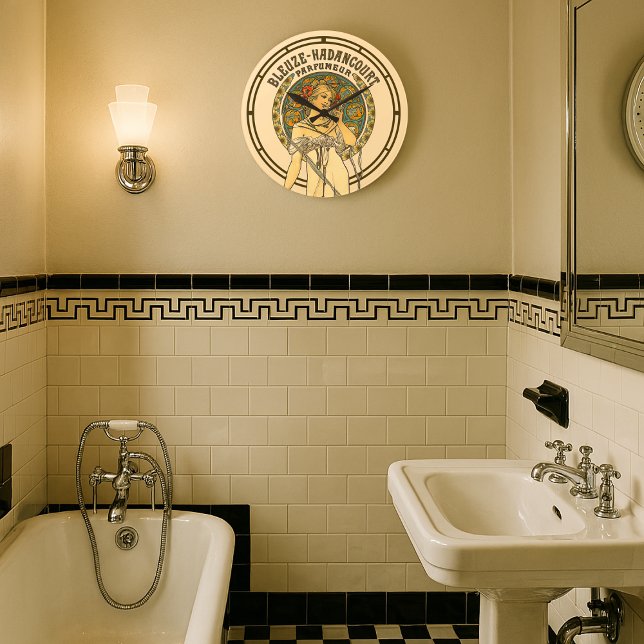 Grande Horloge Ronde Époque victorienne Art Nouveau Publicité de parfum (Créateur téléchargé)