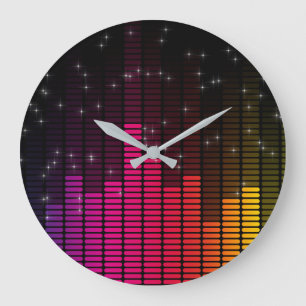 Grande Horloge Ronde Equalizer Disco Lights Music Volume