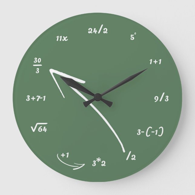 Grande Horloge Ronde Équations mathématiques (Recto)