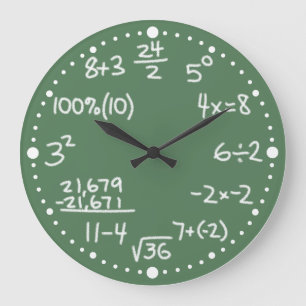 Grande Horloge Ronde Équations mathématiques amusantes Custom Math Horl
