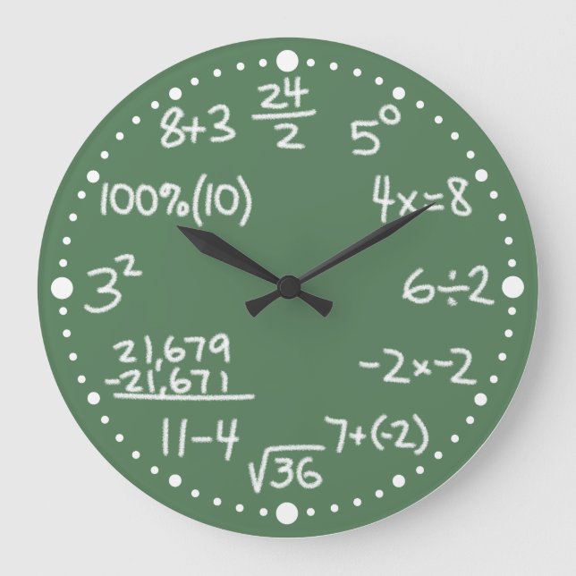 Grande Horloge Ronde Équations mathématiques amusantes Custom Math Horl (Recto)