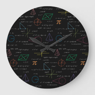 Grande Horloge Ronde Équations mathématiques colorées Formules mathémat