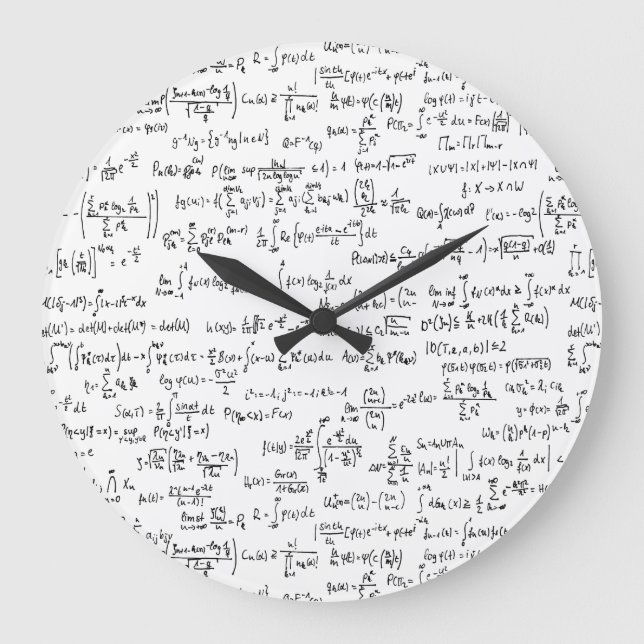 Grande Horloge Ronde Équations mathématiques écrites à la main // (Recto)