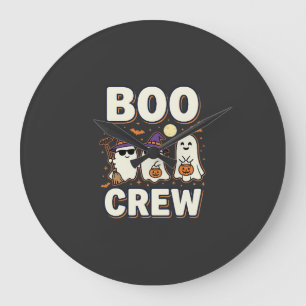 Grande Horloge Ronde Équipe Boo fantômes de Halloween Conception vector