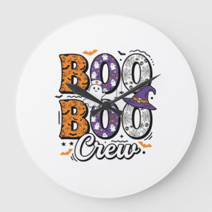 Grande Horloge Ronde Équipe Boo infirmière Halloween conception de t-sh