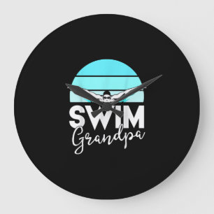 Grande Horloge Ronde Équipe de natation Grand-père Papa nage Rencontrer