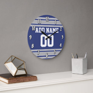 Grande Horloge Ronde Équipe Jersey avec nom et numéro personnalisés
