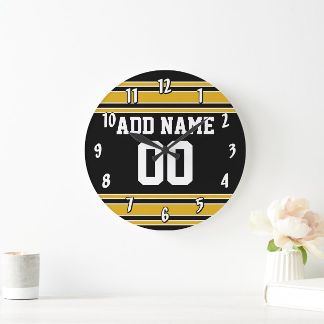 Grande Horloge Ronde Équipe Jersey avec nom et numéro personnalisés (Maison)