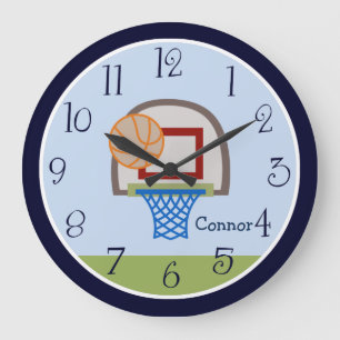 Grande Horloge Ronde Équipe sportive de basket-ball des enfants