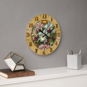 Grande Horloge Ronde Ernst Haeckel Art Imprimer : Orchidae Oncidiums, t