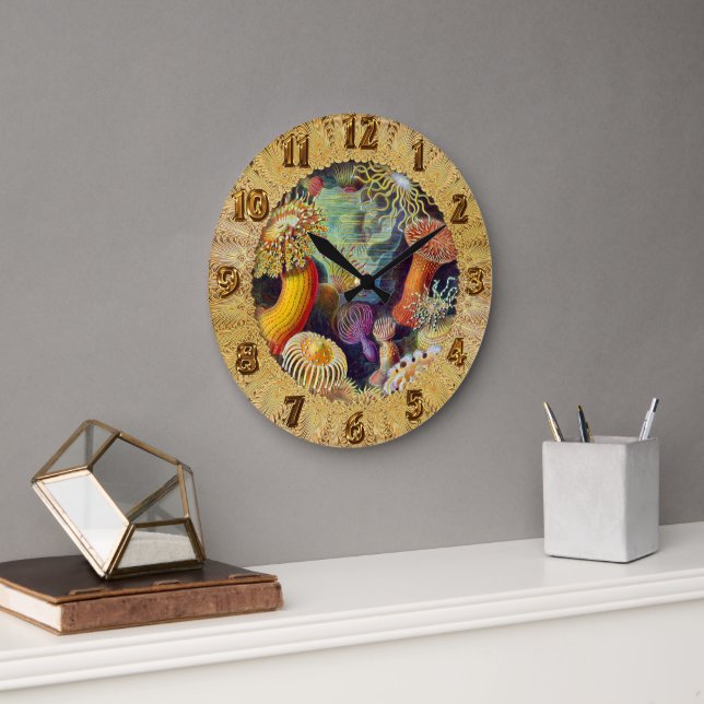 Grande Horloge Ronde Ernst Haeckel Sea Anemones Marine : Actiniae (Bureau)