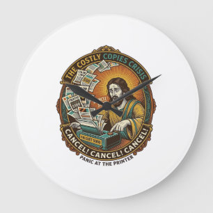 Grande Horloge Ronde Erreur d'imprimante Jésus 100 exemplaires couleur