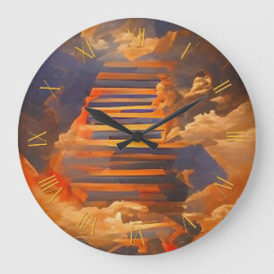 Grande Horloge Ronde Escalier vers le ciel