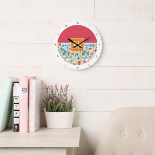 Grande Horloge Ronde Été amusant Monogramme élégant