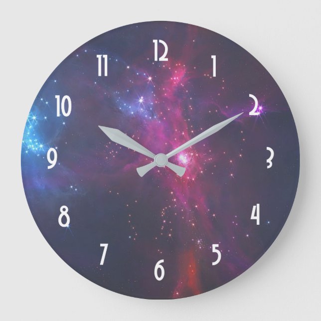 Grande Horloge Ronde Étoiles cosmiques et nébuleuse (Recto)