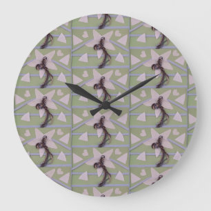 Grande Horloge Ronde Étoiles flottantes
