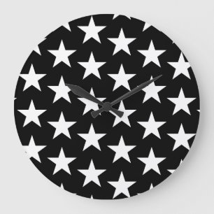 Grande Horloge Ronde Étoiles Motif 11
