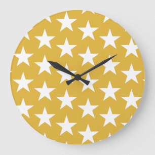 Grande Horloge Ronde Étoiles Motif 22