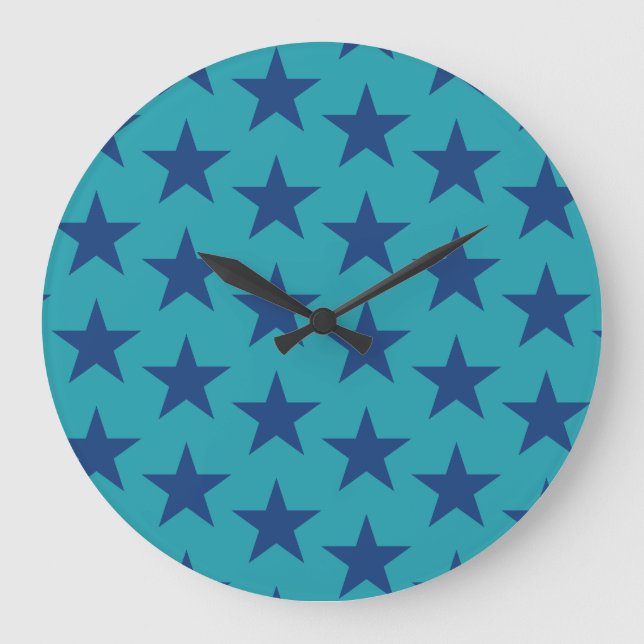 Grande Horloge Ronde Étoiles Motif 8 (Recto)