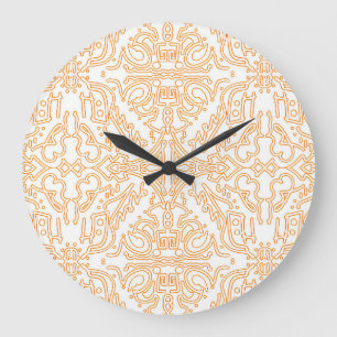 Grande Horloge Ronde Étui pour téléphone / iPad en damas or éruption so