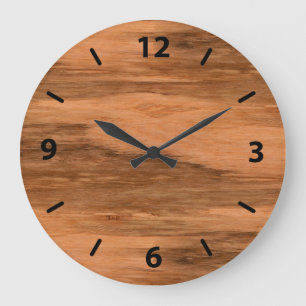 Grande Horloge Ronde Eucalyptus naturel Grain