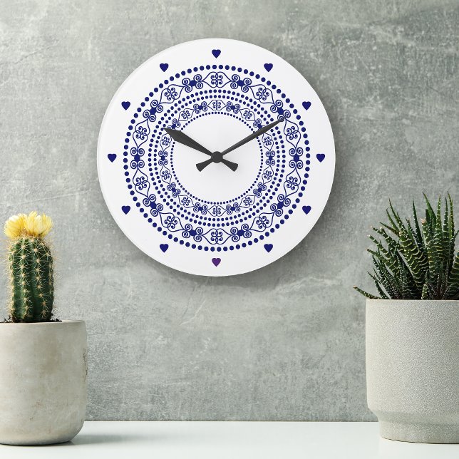 Grande Horloge Ronde Europe Blue Country Chic (Créateur téléchargé)